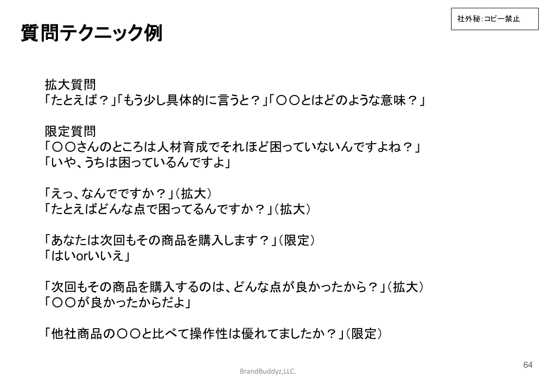 拡大質問と展開質問のテクニック事例