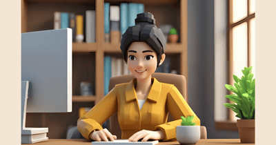 Webサイトを眺める女性